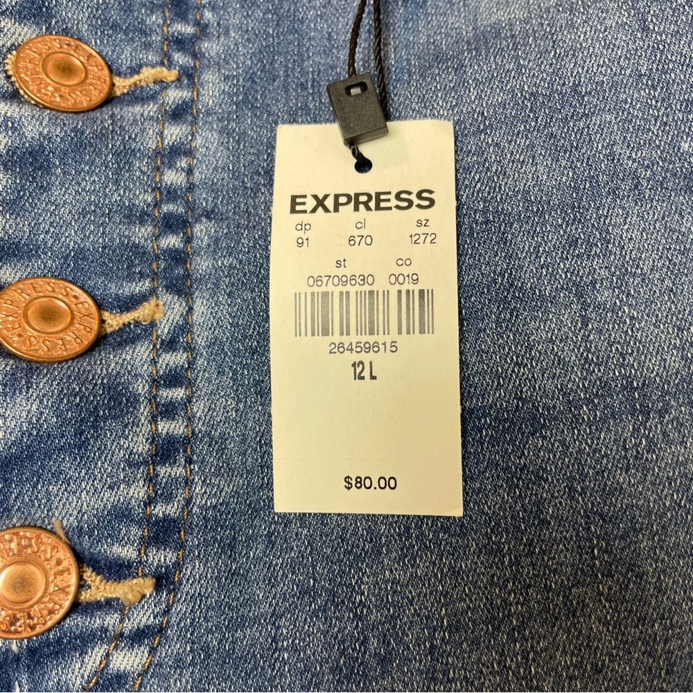 BNWT! Express Light Blue Bootcut Super High Rise Jeans Size 12L - Picture 4 of 10